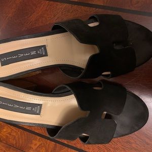 Steve Madden black velvet sandals
